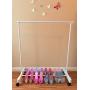 Boottique Child Garment Rack- Kids Closet Organizer- with 10 Childrens Velvet Hangers (Rack with 10 Pink Velvet Hangers)