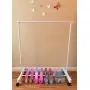 Boottique Child Garment Rack- Kids Closet Organizer- with 10 Childrens Velvet Hangers (Rack with 10 Pink Velvet Hangers)