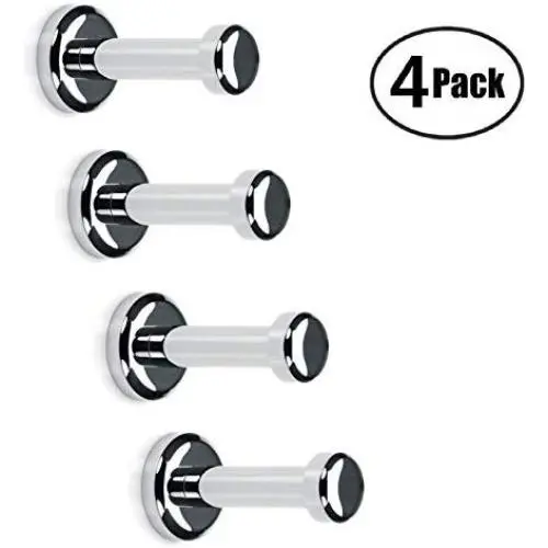 Brass Towel Robe Hook Coat Clothes Wall Mounted Hanger for Bath Kitchen Garage Bedroom,Living room, Fiting room, Office (4 Pack)