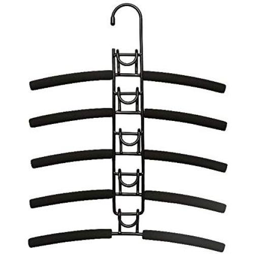 LUCKSTAR Clothes Hangers - Multi-Layer Wardrobe Clothes Rack Metal Space Saver Clothes Storage Clothes Rack (Kids, Black)
