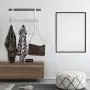 KEIMIX Coat Rack, Over The Door Hanger with Mesh Basket, Detachable Storage Shelf for Towels, Hats, Handbags, Coats (White)