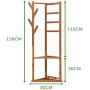 GGYDD Bamboo Tree Stand Clothes Hanger,Sturdy Coat Hat Rack Garment Rack with 3-Animal Storage Shelves and Hooks-Brown 30x158cm(12x62inch) GGYDD Bamboo Tree Stand Clothes Hanger,Sturdy Coat Hat Rack Garment Rack with 3-Animal Storage Shelves and Hooks-Brown 30x158cm(12x62inch)