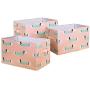 Lush Decor Sausage Dog Fabric Covered 3 Piece Collapsible Storage Boxes Set, 14