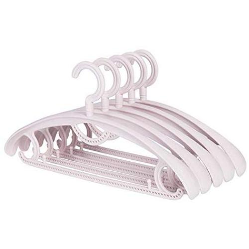 BEIQIHHY Hanger Drying Rack Clothes Hanging Coat Support Clothes Rod Plastic widening Non-Slip Seamless Shelf 20 Packs, European Powder + European Blue