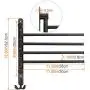 MDtool Wall Mounted Swing Out Towel Bar Oil Rubbed Bronze Bath Towel Rack 4 Arm Bathroom Swivel Towel Hanger Folding Bathrobe Storage Organizer Space-Saving Bath Towel Holder with Hooks & Screws