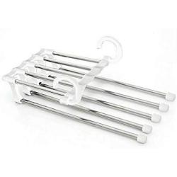 KYCPTNFJ Multi-Functional Pants Rack Shelves Portable 5 in1 Stainless Steel Wardrobe Clothes Hanger Storage Drying Hanger