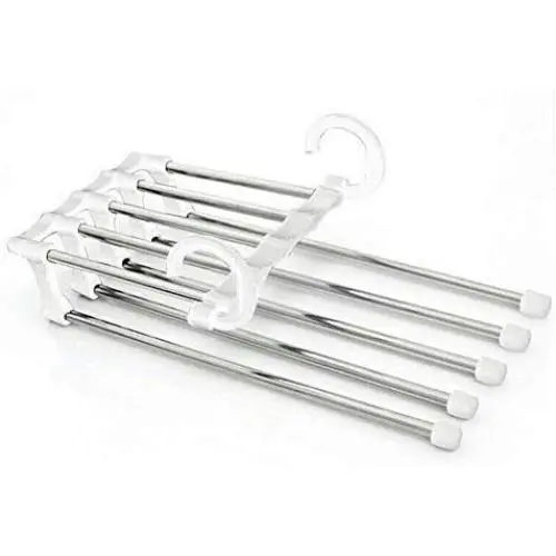 KYCPTNFJ Multi-Functional Pants Rack Shelves Portable 5 in1 Stainless Steel Wardrobe Clothes Hanger Storage Drying Hanger KYCPTNFJ Multi-Functional Pants Rack Shelves Portable 5 in1 Stainless Steel Wardrobe Clothes Hanger Storage Drying Hanger