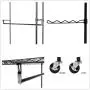 Hommoo Clothes Hanger Garment Rack Adjustable Metal Garment Rack Double Rod Rolling Closet Organizer Shelf with Lockable Wheels,Black