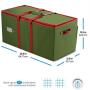 Large Christmas Ornament Storage Boxes with Dual Zipper Closure - Boxes Contributes Slots for 128 Holiday Ornaments 3-Inch, Xmas Decorations Accessories, Made of Non Woven Tear Proof Material