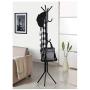 Elegant Coat Rack Hat Stand Tree for Clothes Hanger Umbrella with Holder 12 Hooks Metal Organizer