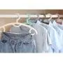Yuqianjin Multifunctional Plastic Hanger (Pack of 10) Wide Shoulder Strap Hook - Space Saving Clothes Hangers,Rounded Hangers for Coat,Sweater,Jackets,Pants,Shirts (Color : Blue)
