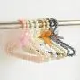 SAASNY Children Kids Pearl Beaded Bowknot Clothes Hangers with Trouser Bar Hangers,（Pack of 20） White Ideal for Home and Shops