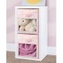 mDesign Soft Fabric Closet Storage Organizer Cube Bin Box, Clear Window and Handle - for Child/Kids Room, Nursery, Playroom, Furniture Units, Shelf - 11" High, 4 Pack - Pink/White Polka Dots