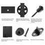 6ft Heavy Duty Sliding Barn Door Hardware Kit, 6ft Single Rail, Black, (Whole Set Includes 1x Pull Handle Set & 1x Floor Guide) Fit 36" Wide DoorPanel(Big Industrial Wheel Hanger)