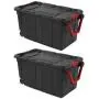 Set of 2 Rolling Storage Bins with Handles, Portable Containers with Latching Lid, Heavy Duty Durable Organizers for Garage, Workshop, Laundry Easy Mobility 40 Gallon Boxes Set of 2 Rolling Storage Bins with Handles, Portable Containers with Latching Lid, Heavy Duty Durable Organizers for Garage, Workshop, Laundry Easy Mobility 40 Gallon Boxes