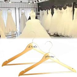 aXXcssqw9b Clothes Hanger - Bride Groom Bridesmaid Dress Holder Hanger Wedding Clothes Wooden Storage Hanging Rack Organizer Bride