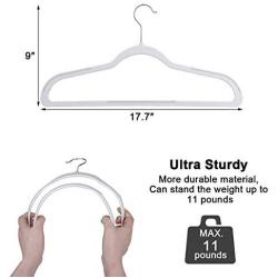 NUOKING Plastic Hanger, Ultra Thin with Non-Slip Rubber Coating Hanger,360 Degree Swivel Hook, Wider Size Hanger, Nonslip Clothes Hangers,30 Packs (White)