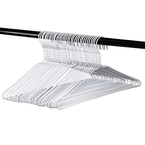 Long Lasting Vinyl Coated Wire Metal Hangers, White, Standard Adult Size, Pack of 36. Made in The USA