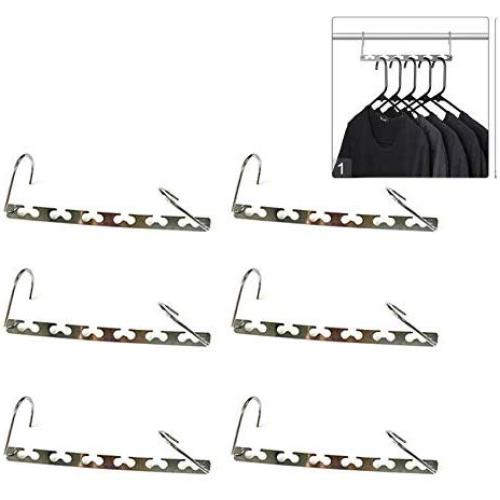 10pcs Magic Clothes Hanger Hanging Chain Metal Cloth Closet Hanger Shirts Tidy Save Space Organizer Hangers for Clothes