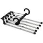 KIPB 5 in 1 Multifunctional Stainless Steel Tie Belt Pants Clothes Hanger Folding Space Saving Closet Organizer Storage Rack