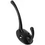 Misszone 10 PCS Dual Coat Hook Single Large Wall Mounted Robe Hat Clothes Towel Hanger for Bathroom Kitchen Bedroom (Black)