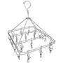 tomoyou Stainless Steel Laundry Drying Rack Drip Hanger 32 Clips Drying Socks, Baby Clothes, Towels, Underwear, Socks, Gloves