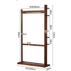 HL-TD Pine Hangers Clothes Rack Hanger Landing Coat Rack Clothes Rack Room Bedroom Walnut Multifunction Simple (Size : 55CM)