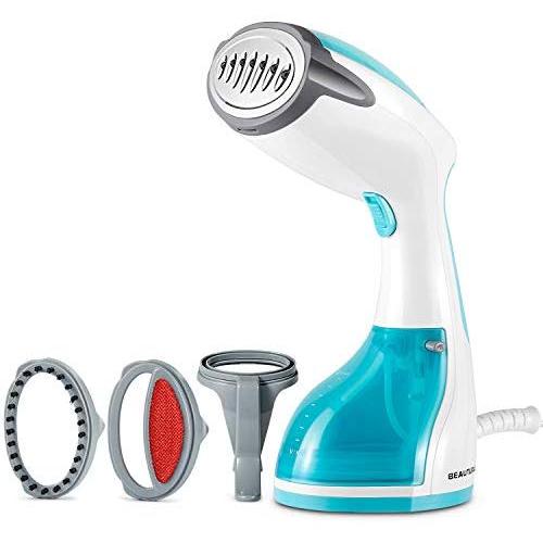 BEAUTURAL 1200-Watt Steamer for Clothes with Pump Steam Technology, Portable Handheld Garment Fabric Wrinkles Remover, 30s Fast Heat-up, Auto-Off, 8.79 oz. Large Detachable Water Tank Aqua