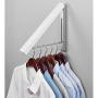 iDesign Brezio Wall Mount Metal Clothes Hanger Drying Rack for Laundry Room, Bathroom or Bedroom, 1.78" x 11.81" x 15.7", White