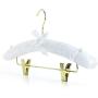 HANGERWORLD 10 White 17inch Satin Padded Coat Clothes Hangers with Clips for Skirts Pants Wedding Garments
