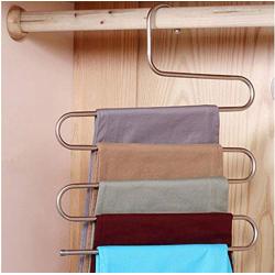 5pcs Multi-Use Pants Trousers Hanging Clothes Hanger 5-Layers Room Space Saver