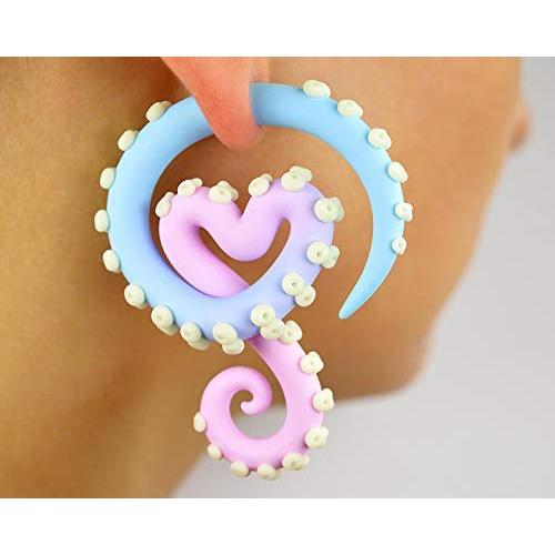 Kpop Earrings Creepy Cute Earrings Anime Girl Ear Plugs Ear Gauges Cosplay Girls Yami Kawaii Fairy Kei Menhera Sweet Lolita Pastel Goth Ear Tunnels Ear Stretchers Ear Hangers Ear Tapers Decoden