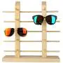 Solid Wood Glass Display Holder Sunglass Display Holder Wood Glass Display Rack Double Linen Glass Showcase (5-Layer)