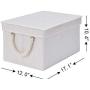 StorageWorks Storage Bins with Lids, Decorative Storage Boxes with Lids and Cotton Rope Handles, Mixing of Beige, White & Ivory, Jumbo, 3-Pack