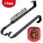 HEYHOUSE Pack of 2 Wreath Hanger,Adjustable Wreath Hanger for Front Door from 14.9-25 Inch,20 lbs Larger Door Wreath Hanger Christmas Wreaths,Black