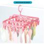 5PC Random Color 32 Clips Folding Clothes Hanger Dryer Windproof Socks Underwear Drying Decoration Multi-Function Drying Storage Hangers Holder