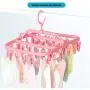 5PC Random Color 32 Clips Folding Clothes Hanger Dryer Windproof Socks Underwear Drying Decoration Multi-Function Drying Storage Hangers Holder