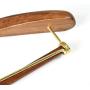 Amber Home Deluxe Curved Solid Wood Coat Hanger, Suit Hanger, Jacket Hanger with Anti-Rust Gold Hook with Sturdy Locking Bar, Smooth Finish, Small-Wide Shoulder,6 Pack (Matt Antique Brown)