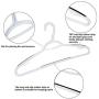 TIMMY Plastic Hangers 40 Pack Heavy Duty Clothes Hangers with Built-in Grip Non-Slip Pads Space Saving Super Lightweight Organizer for Closet Wardrobe,Perfect for Blouses Shirts and More(White&Grey)