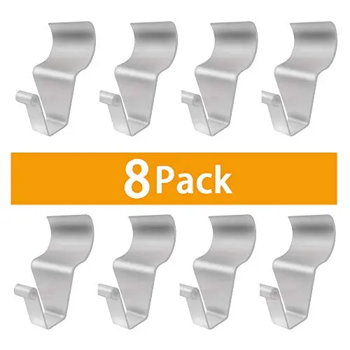 Vinyl Siding Hooks for Hanging (8 Pack), Heavy Duty Stainless Steel Low Profile No-Hole Hanger Hooks