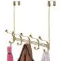 mDesign Decorative Over Door or Wall Mount 10 Hook Metal Storage Organizer Rack for Coats, Hoodies, Hats, Scarves, Purses, Leashes, Bath Towels & Robes - Soft Brass mDesign Decorative Over Door or Wall Mount 10 Hook Metal Storage Organizer Rack for Coats, Hoodies, Hats, Scarves, Purses, Leashes, Bath Towels & Robes - Soft Brass