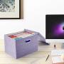 File Storage Box, Collapsible Decorative Linen Filing & Storage, Portable Office Doucment Organizer | Letter/Legal, 2 Pack