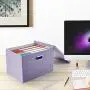File Storage Box, Collapsible Decorative Linen Filing & Storage, Portable Office Doucment Organizer | Letter/Legal, 2 Pack