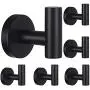 Towel Hooks Bathroom Hook Wall Towel Hooks 6 Pack Black Coat Hooks, Heavy Duty Robe Hook Holder for Bathroom Kitchen Garage Home Hotel Office Cabinet Towel Hooks Bathroom Hook Wall Towel Hooks 6 Pack Black Coat Hooks, Heavy Duty Robe Hook Holder for Bathroom Kitchen Garage Home Hotel Office Cabinet