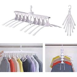 Moyeno 8 in 1 Hangers Space Saving Hangers Hanger Hanger Clothes Hangers Space Saving Pants Hangers Adjustable Hangers Space Saving Foldable Hangers Skirt Hangers Space-Saving Hangers