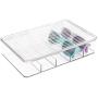 mDesign Plastic Rectangular Stackable Eye Glass Storage Organizer Holder Boxes for Sunglasses, Reading Glasses, Fashion Eye Wear, Accessories - 5 Sections, Hinged Lid - 2 Pack - Clear