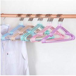 10pcs Stainless Steel Clothes Hanger Closet Drying Hangers Racks Saving Organizer Non-Slip Space Hook Clothes with Random Color