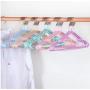 10pcs Stainless Steel Clothes Hanger Closet Drying Hangers Racks Saving Organizer Non-Slip Space Hook Clothes with Random Color