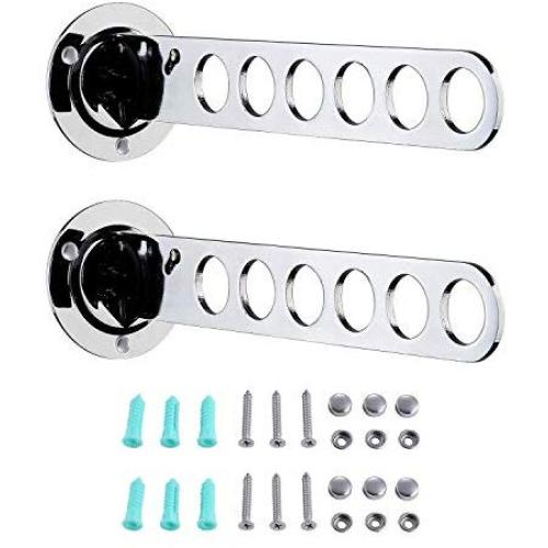 ASHOP Wall Mount Clothes Hanger Rack Chrome Wall Clothes Hanger Clothes Hook Laundry Hangers Wall Mount Coat Rack 2 Pack