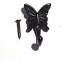 4 Sets Wall Mounted Hanger Hooks Vintage Door Hangers for Clothes Towel Coat Hat Butterfly Patterned Black （Length:2-1/4", Width: 1-3/8"）